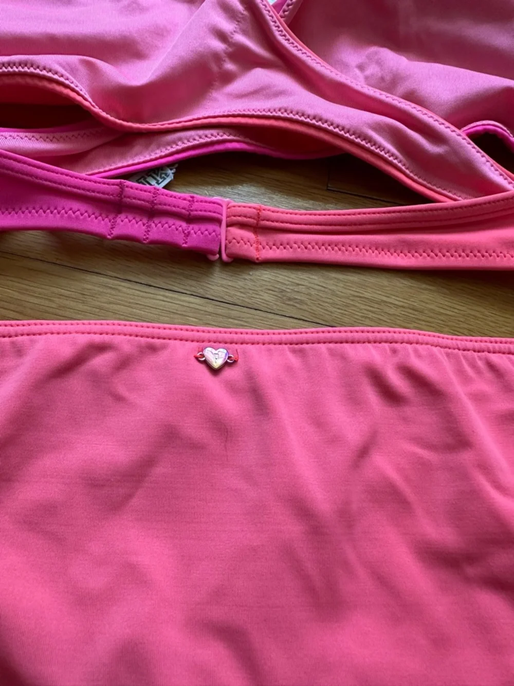 PINK Victoria's Secret Two-Tone‎ Pink & Coral Halter Bikini